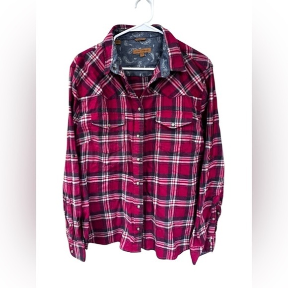 Jachs Tops - Jach’s Girlfriend Red Plaid Flannel